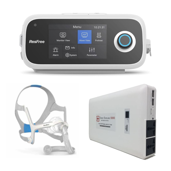 Kit Portabilidad Resfree R20A + Batería Explore 8000 + Mascarilla