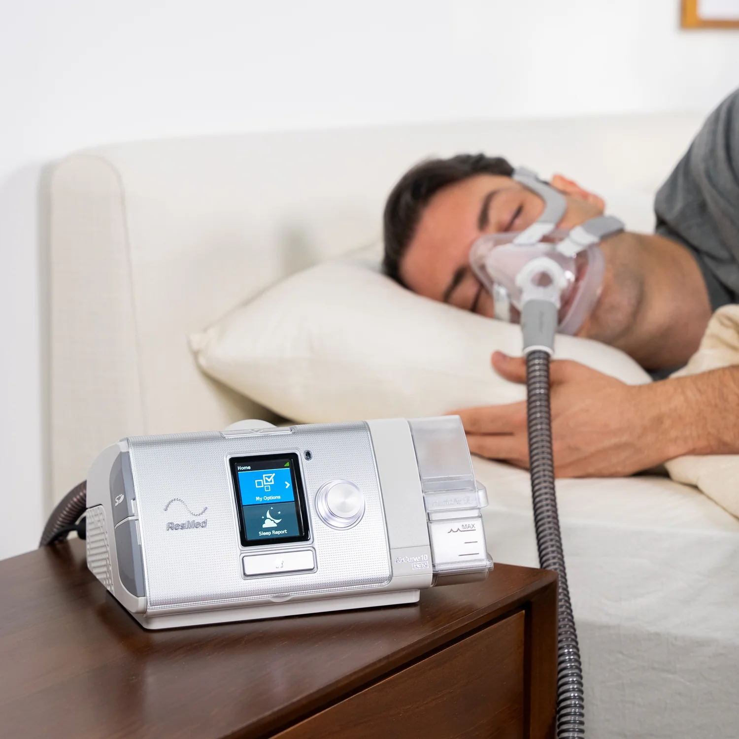 Equipo BiPAP de doble presión para apnea del sueño severa
